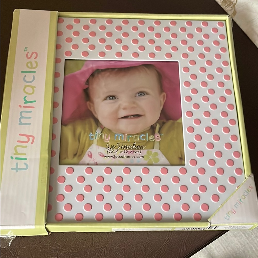 Miracle Pink Polka Dot Baby Frame